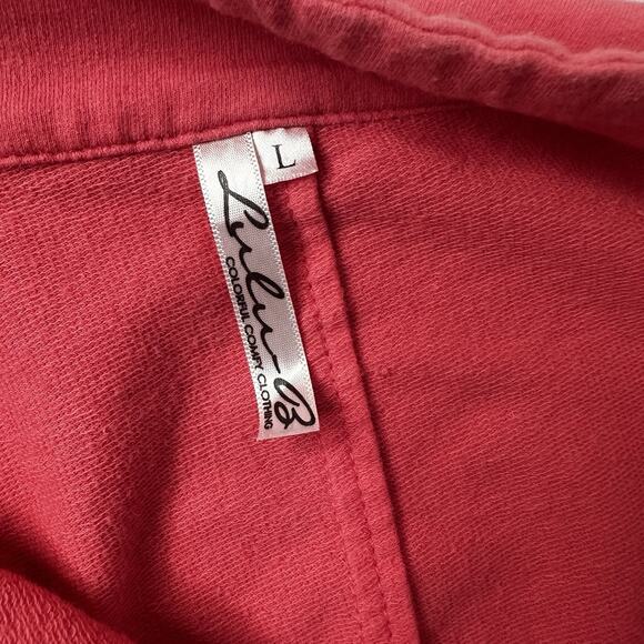 Lulu B Sweatshirt Womens Large Pink Button Popover Beachy Buttons Boxy - Picture 7 of 10